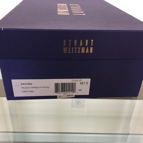 Stuart Weitzman Peach Tipped Python Sandals 7.5 - Picture 2 of 8